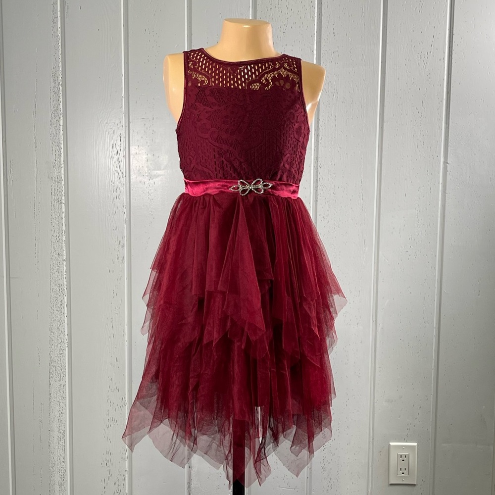 **R.M.L.A Girl's Burgundy Tulle Dress Sz 12